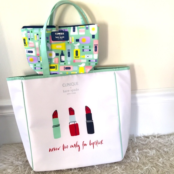 Clinique x Kate Spade New York Set Shopping Tote & Makeup Pouch - Picture 7 of 14